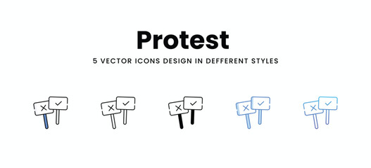 Protest vector icons set stock illustration