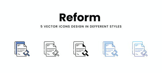 Reform vector icons set stock illustration