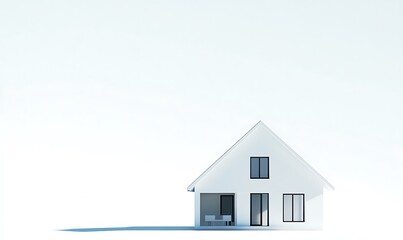 3D rendering of a modern house isolated on a white background