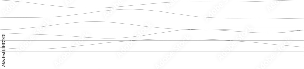 Poster abstract minimalist line art with curved waves and horizontal stripes.