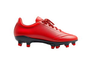 Red soccer cleat isolated on transparent background