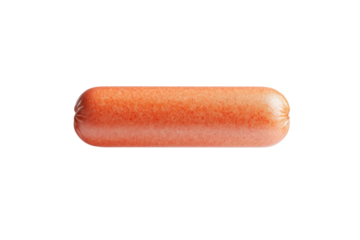Whole raw sausage isolated on black background, cut out