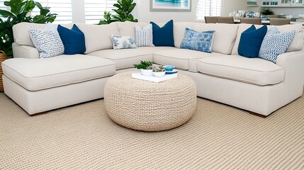 Comfortable living room setting with a sectional sofa and decor