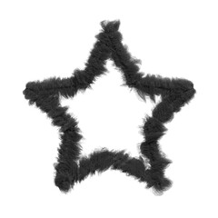 黒いファーの3DCGフレーム背景 フォトリアルなもふもふの毛皮の星