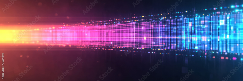 Aufkleber a high-resolution digital backdrop that combines vibrant vertical light streaks with streams of