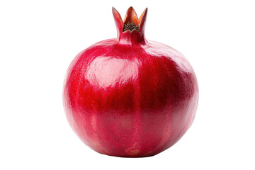 Vibrant red pomegranate on black background, cut out