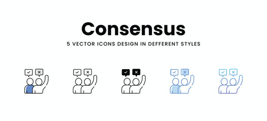 Consensus vector icons set stock illustration