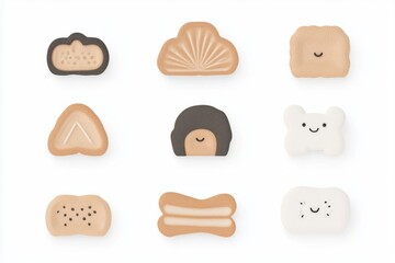 Assorted Cute Cookies in Pastel Tones