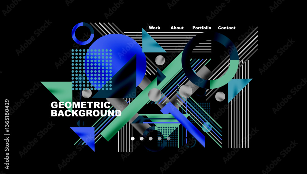 Poster geometric background showcasing sharp lines, contrasting colors, and minimalistic shapes