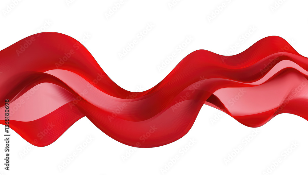Poster flowing red waves that create a sense of movement and fluidity i