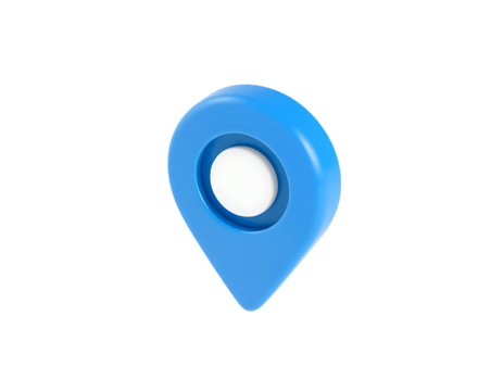 3D Blue Map Pin Icon - Powered by Adobe