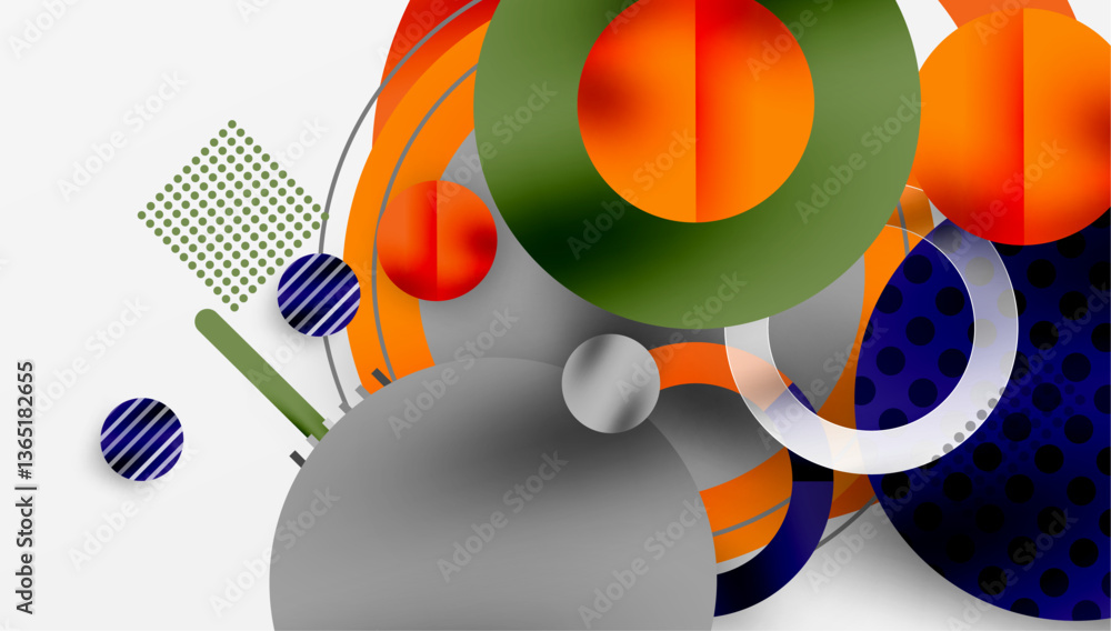 Poster Abstract background - layered geometric shapes with smooth gradients and transparency