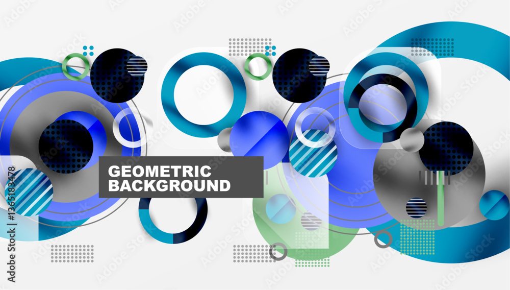 Poster abstract background - layered geometric shapes with smooth gradients and transparency