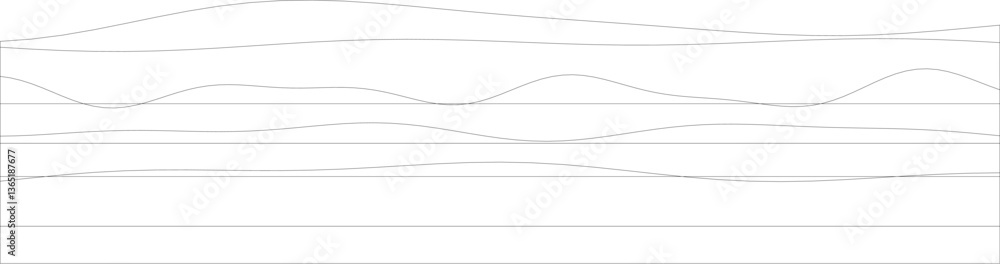 Poster minimalist black and white curved line patterns across horizontal divisions.