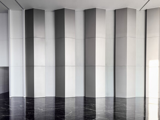 Elegant Modern Architectural Design with Geometric Wall Patterns