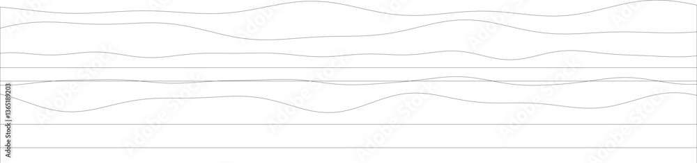 Poster abstract minimalist line art with curved wavy patterns on white background.
