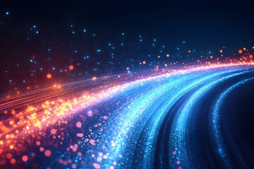 Obraz premium Futuristic Light Trails in Motion - Abstract Technology Background for Digital Design