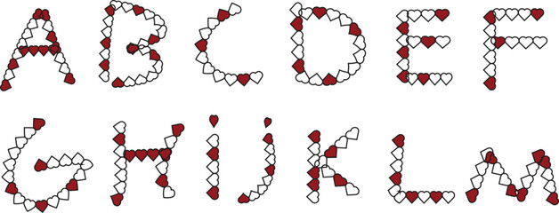 The Illustration of Child Drawing Alphabet that have shape of Heart