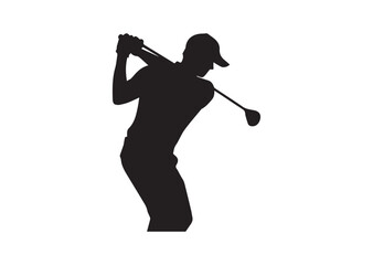 Golf player silhouette vector