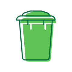 Reuse Eco Container Icon. Recycling Bin for Organic Garbage Pictogram. Ecology Recycle Basket Icon. Environmental Conservation. Editable Stroke. Isolated Vector Illustration