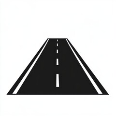 Black and White Road Illustration, Straight Path Leading to the Horizon