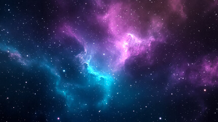 Fototapeta premium Ethereal nebula with golden turquoise and magenta hues in cosmic scene