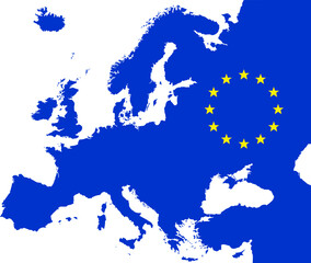 Europe Map And Flag Vector Image