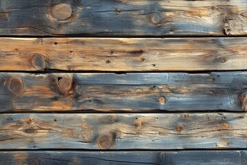Obraz premium Distressed Wooden Wall with Deep Organic Grain Patterns