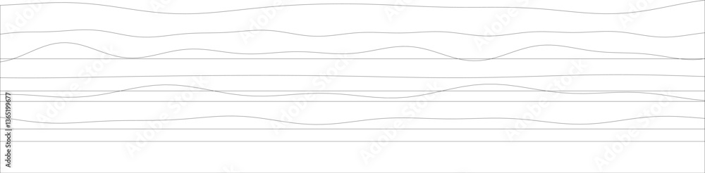 Poster minimalist abstract line art with flowing curves and horizontal stripes.