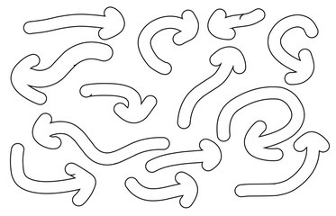 set of arrow icon symbol outline