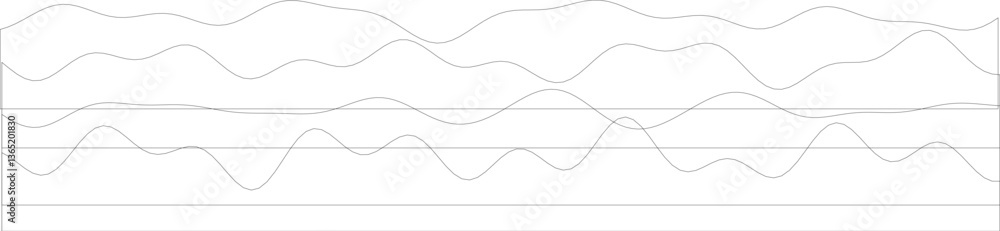 Aufkleber abstract line art with wavy horizontal patterns on white background.