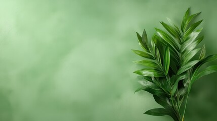 A close-up shot of vibrant green leaves beautifully contrasted with a soft green background, symbolizing vitality, nature, and the serene beauty found in lush greenery.