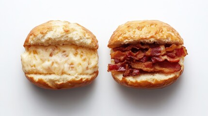 A sandwich featuring crispy bacon placed in a soft bun, showcasing a delicious and appetizing meal option.