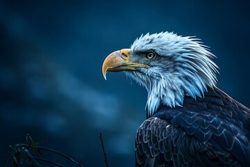 Fototapeta premium Majestic Bald Eagle Close-Up – Powerful Wildlife Portrait | Background