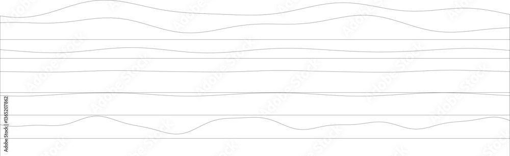 Aufkleber abstract minimalist waves and lines pattern in black and white.