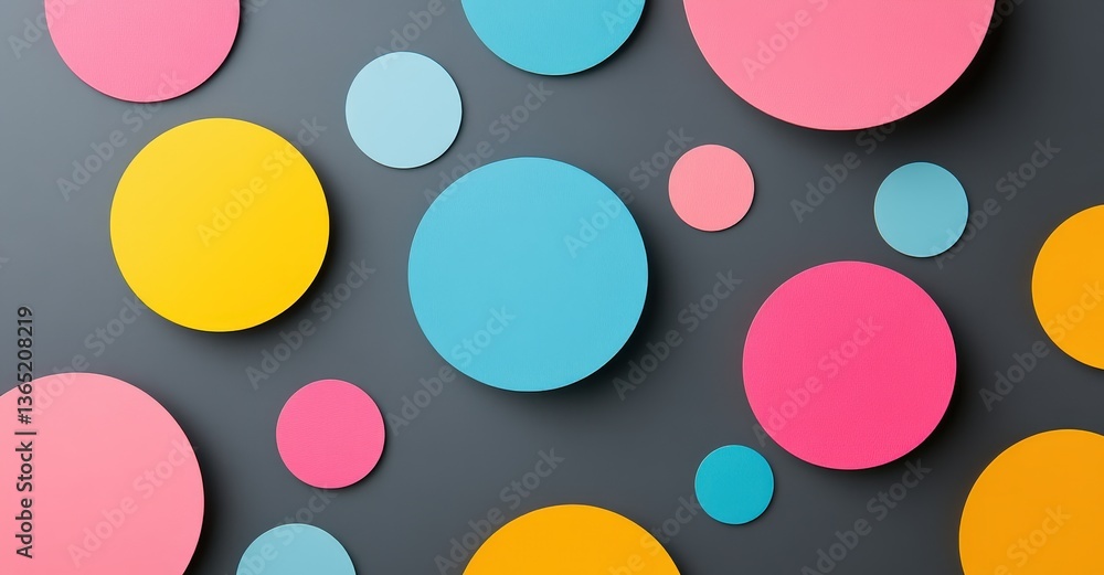 Aufkleber a vibrant arrangement of colorful circles on a dark background, creating a playful and modern visual