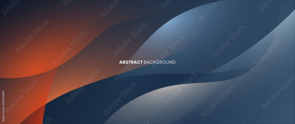 Aufkleber abstract background of blue and orange gradations resembling waves overlapping each other to form a 