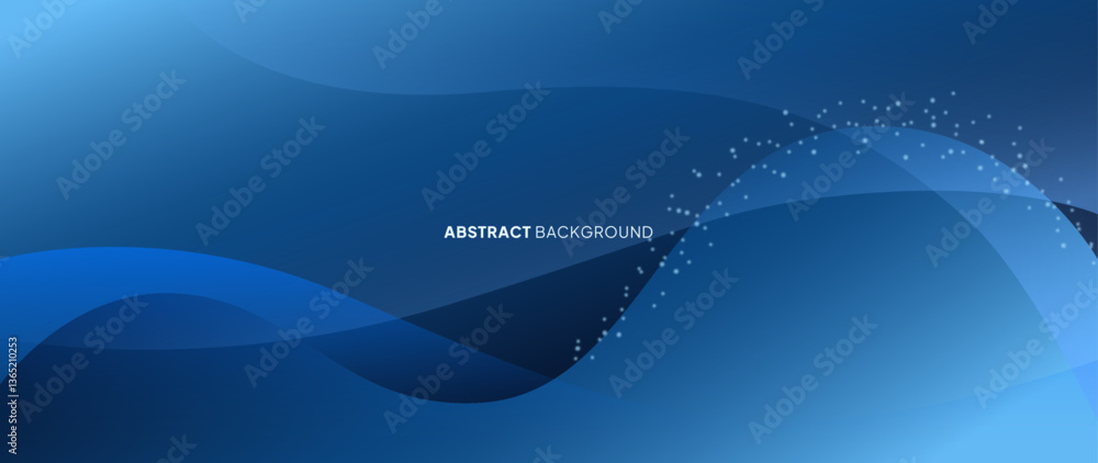 Poster blue gradation abstract background with wave-like overlapping forming a beautiful pattern. vector te