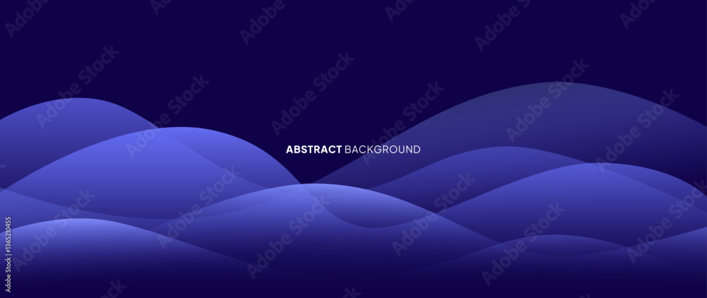 Poster purple abstract background with overlapping waves forming a beautiful pattern.
