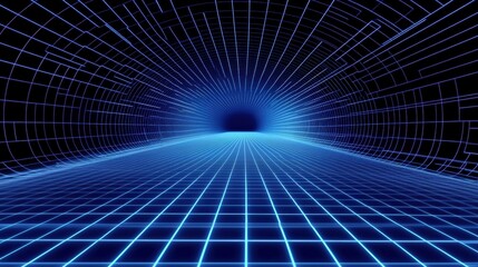 Fototapeta premium Cyberpunk Futuristic Tunnel Pathway