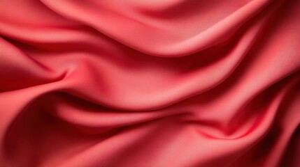 Obraz premium A mesmerizing flowing coral fabric texture beautifully captures light and shadows, creating an atmosphere of elegance and sophistication, perfect for fashion or artistic uses.