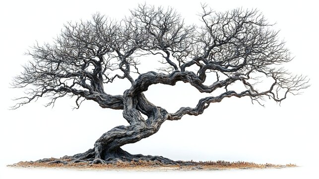 Spooky dying trees isolated on transparent background