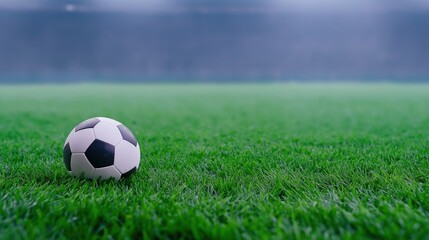 Fototapeta premium A realistic soccer ball on grass