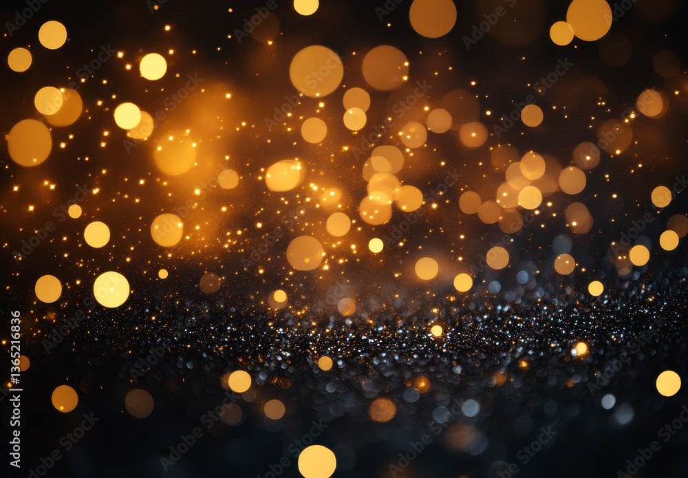Poster abstract golden bokeh lights glitter background with sparkles and shimmering effects perfect for fes