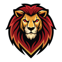 Obraz premium Fierce tribal lion head logo vector illustration with wild and powerful logo design