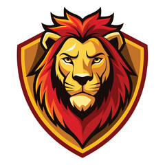 Obraz premium Fierce tribal lion head logo vector illustration with wild and powerful logo design