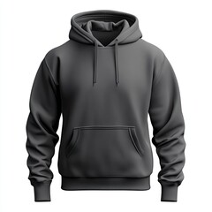 Dark gray hoodie with a classic design.  Features a drawstring hood, long sleeves, and a kangaroo pocket