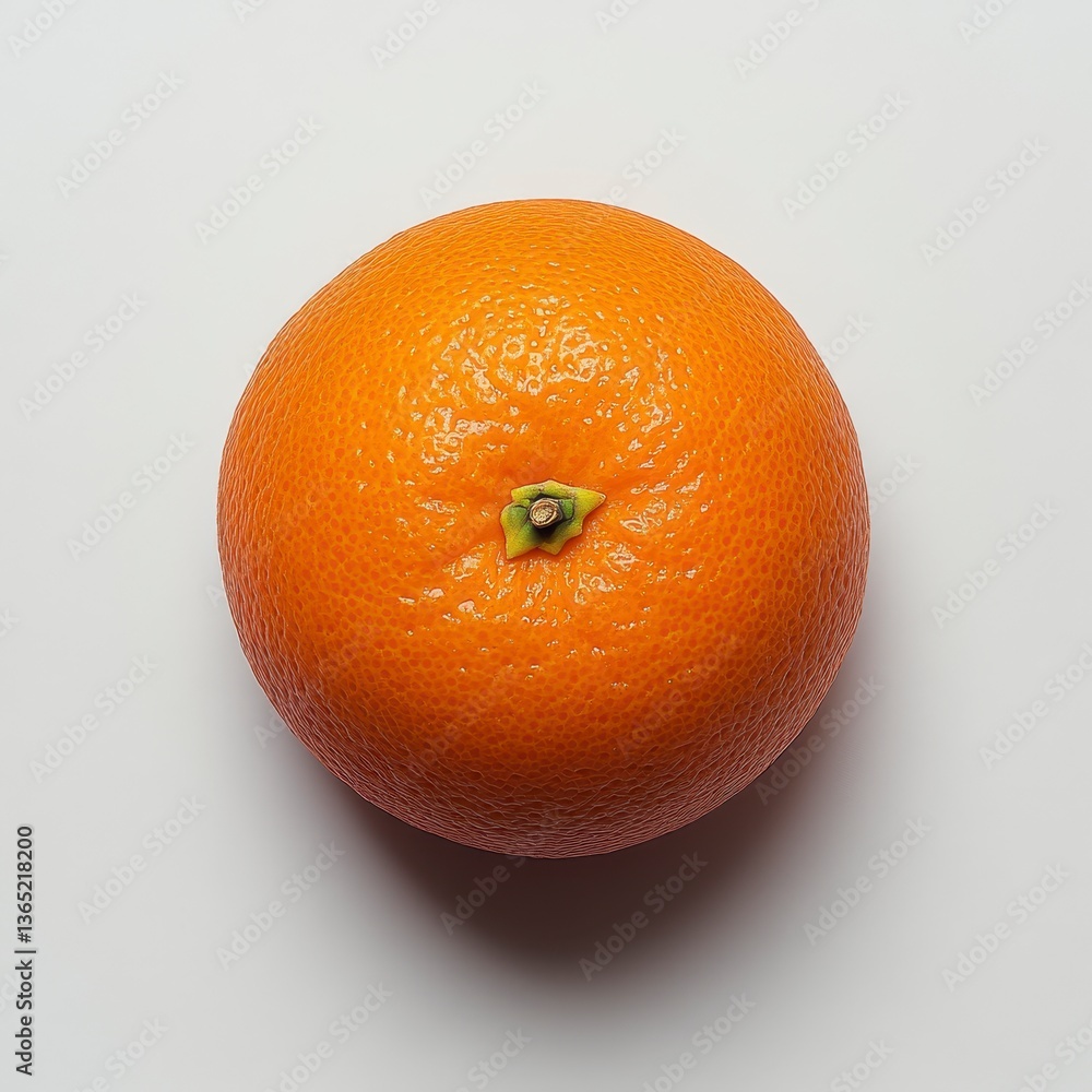 Poster close up shot of single orange fruit displayed on white surface featuring vibrant color and detailed