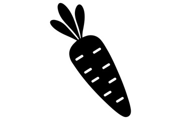 Simple black silhouette of a carrot white background vector illustration