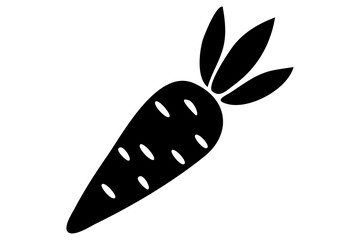 Simple black silhouette of a carrot white background vector illustration